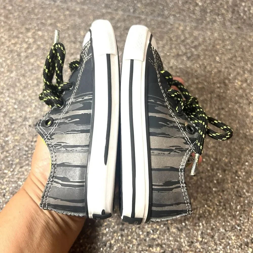 Converse All Star Kids Infant 7 Low Black/Gray Synthetic Sneakers Shoes Lace Up